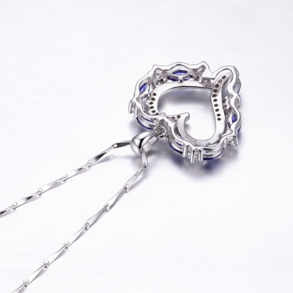STERLING SILVER TANZANITE HEART - Picture 2 of 8
